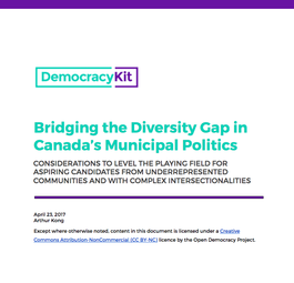 Bridging the Diversity Gap in Canada’s Municipal Politics