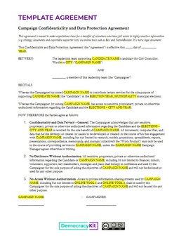 Confidentiality and Data Protection Agreement Template